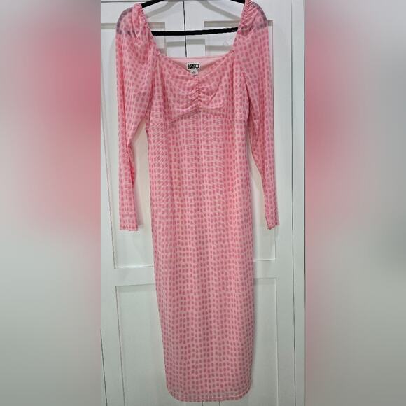 Pink Polka Dot Mesh Midi Dress – Size L (House of Aama x Target) - Picture 5 of 10